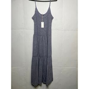 NEW Z Supply Womens Jersey Maxi Dress Tiered Sleeveless Size XS Heathered Blue